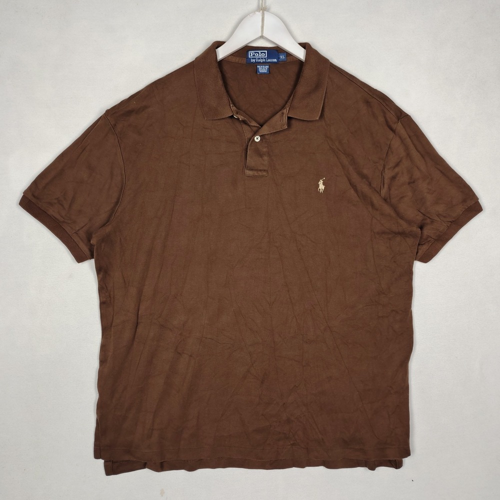 Polo Ralph Lauren Mens XL Brown Short Sleeve Pony Logo Cotton Polo Shirt